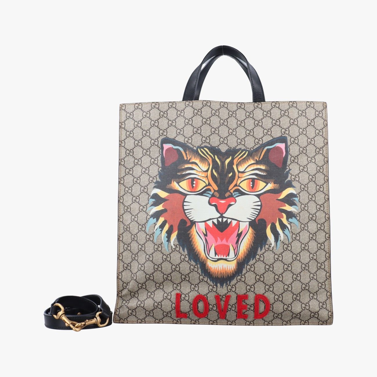 グッチGucciGGスプリーム キングスネーク ベージュ×マルチカラー PVC