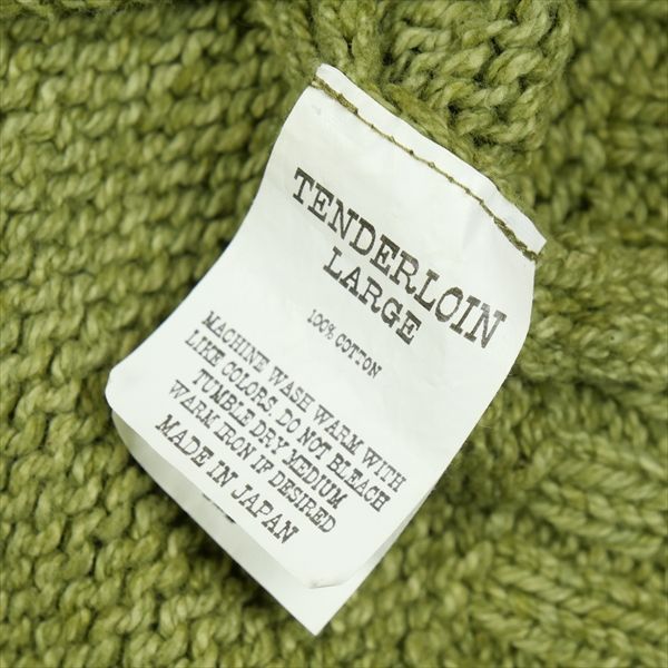 Size【L】 TENDERLOIN テンダーロイン V NECK COTTON KNIT OLIVE