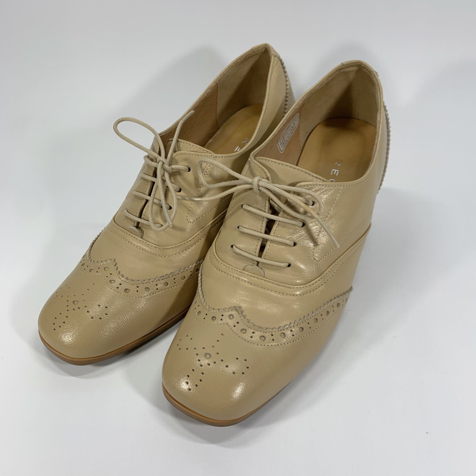 美品◯ REGAL リーガル ブーティ ウイングチップ ベージュ レース 