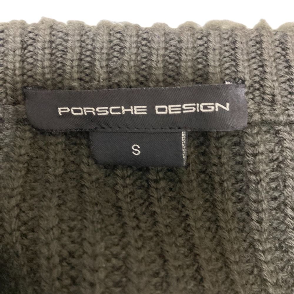 良品 PORSCHE DESIGN ポルシェデザイン 長袖 レザーインサート ニット