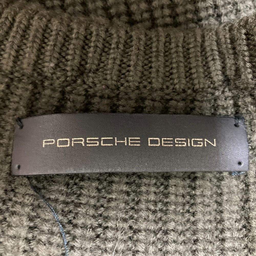 良品 PORSCHE DESIGN ポルシェデザイン 長袖 レザーインサート ニット