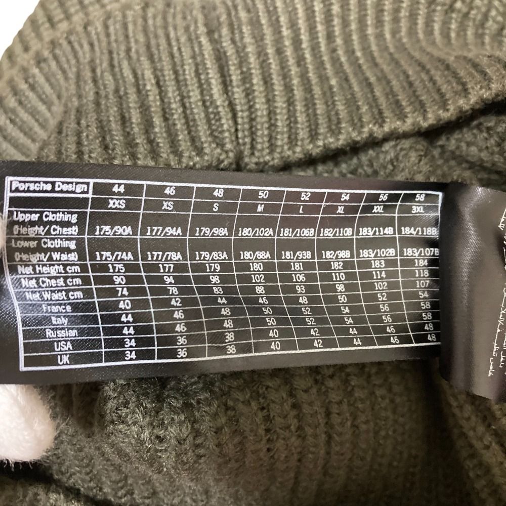 良品 PORSCHE DESIGN ポルシェデザイン 長袖 レザーインサート ニット