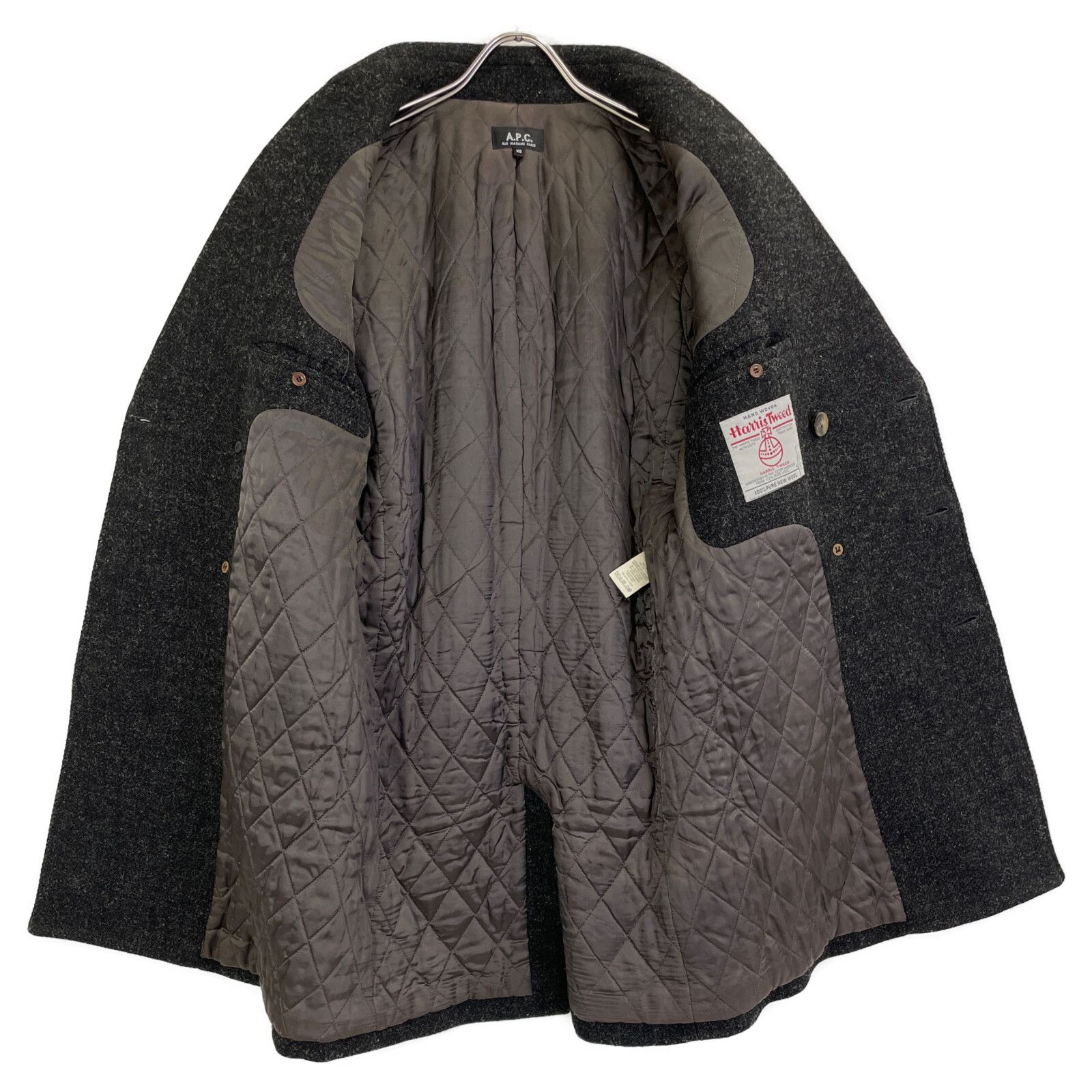 A.P.C. アーペーセー ﾁｬｺｰﾙ ﾊﾘｽﾂｲｰﾄﾞ ﾀﾞﾌﾞﾙｺｰﾄ XS - メルカリ