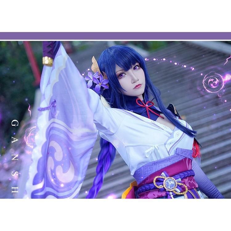 ゲーム 原神 コスプレ服 稲妻城 雷神 バアル 雷電将軍 コスプレ アニメ 服装 女性用 meilu 51204