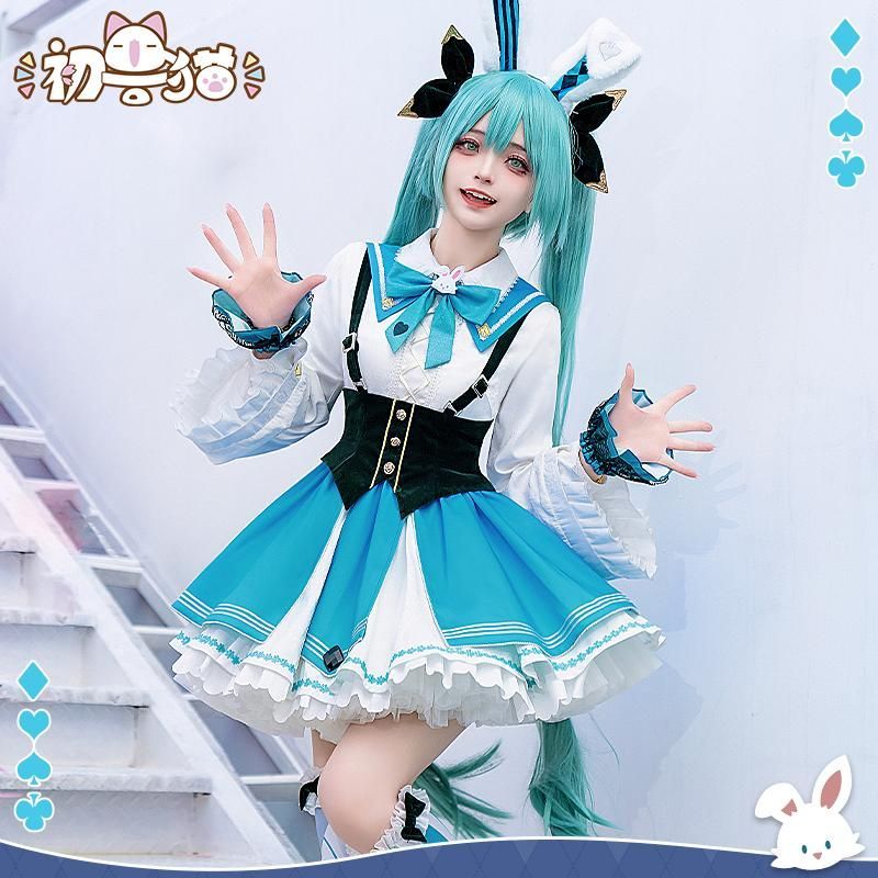 初獣猫 初音ミク 三月ウサギ コスプレワンピース meilu 51209