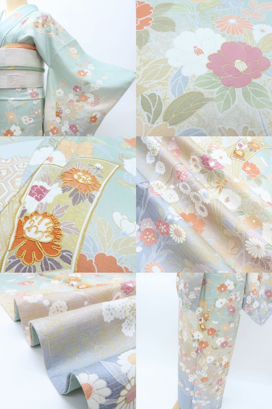 Y-450◇正絹 一つ紋 手縫い仕立て 訪問着 着物 Y-504◇正絹 手縫い仕立て 大島紬訪問着 着物 【公式通販】