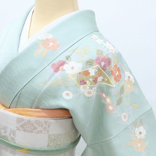 百華❀Y4039◇美品未着用 正絹 縫い一つ紋 仕付け糸付 手縫い仕立て 椿