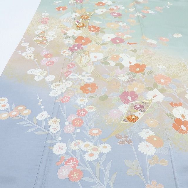 百華❀Y4039◇美品未着用 正絹 縫い一つ紋 仕付け糸付 手縫い仕立て 椿