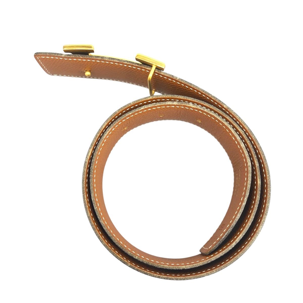 【中古】 HERMES エルメス  コンスタンス リバーシブル Hベルト ブラックxブラウン ゴールド金具 65cm 黒 茶色 ボックスカーフ クシュベル レザー Hロゴ □A レディース 23046730 HO 中古】 HERMES エルメス コンスタンス リバーシブル Hベルト ブラックx