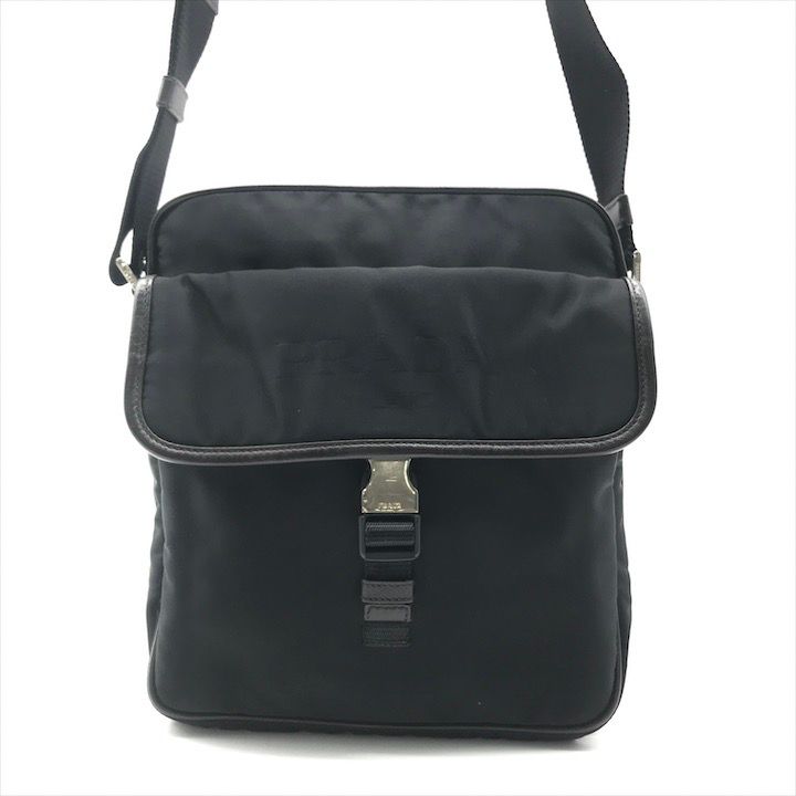 超美品 PRADA プラダ ナイロン テスート レザー ロゴ 三角ロゴ ショルダー バッグ レディース ファッション小物 鞄 ブラック m15268 超美品 PRADA プラダ ナイロン テスート レザー ロゴ 三角ロゴ