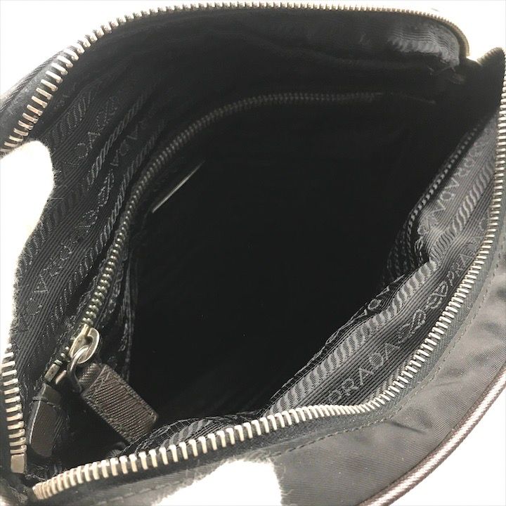 超美品 PRADA プラダ ナイロン テスート レザー ロゴ 三角ロゴ