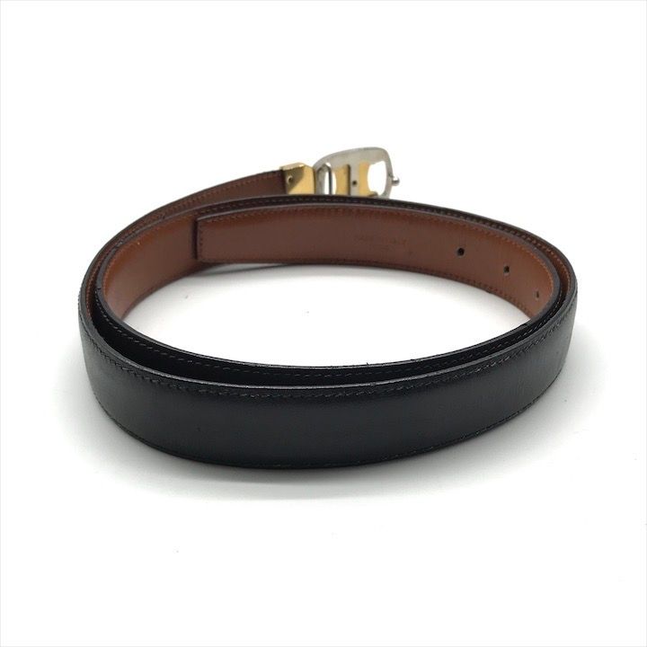 美品 CELINE セリーヌ トリオンフ レザー ベルト ブラック ブラウン