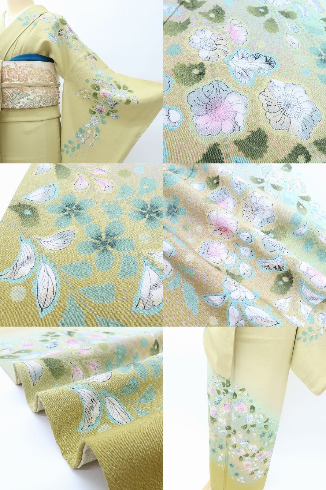 百華❀Y4040◇美品未着用 正絹 辻が花 絞り 仕付け糸付 手縫い仕立て