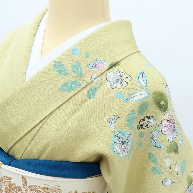 専用Y3686◇美品 正絹 さが美謹製 辻が花 絞り 手縫い仕立て 訪問着 着物 Y3686◇美品 正絹 さが美謹製 辻が花 絞り 手縫い仕立て 訪問着 着物