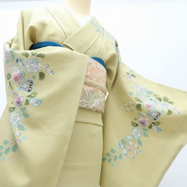 百華❀Y4040◇美品未着用 正絹 辻が花 絞り 仕付け糸付 手縫い仕立て