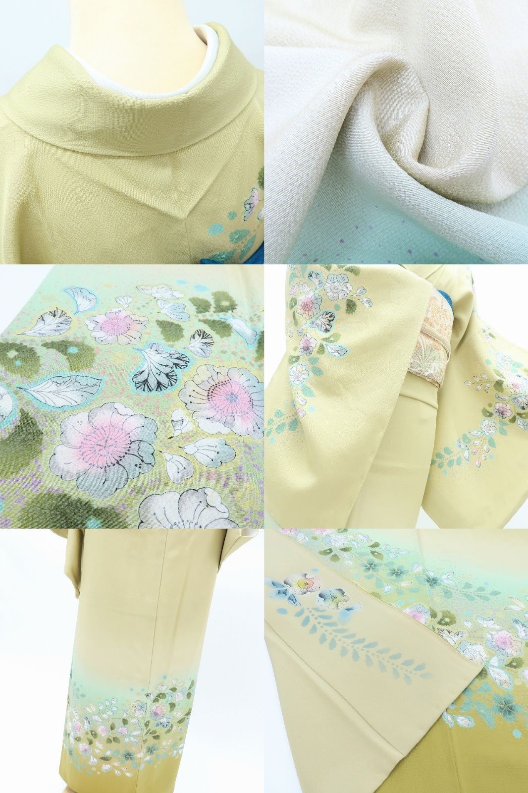 百華❀Y4040◇美品未着用 正絹 辻が花 絞り 仕付け糸付 手縫い仕立て