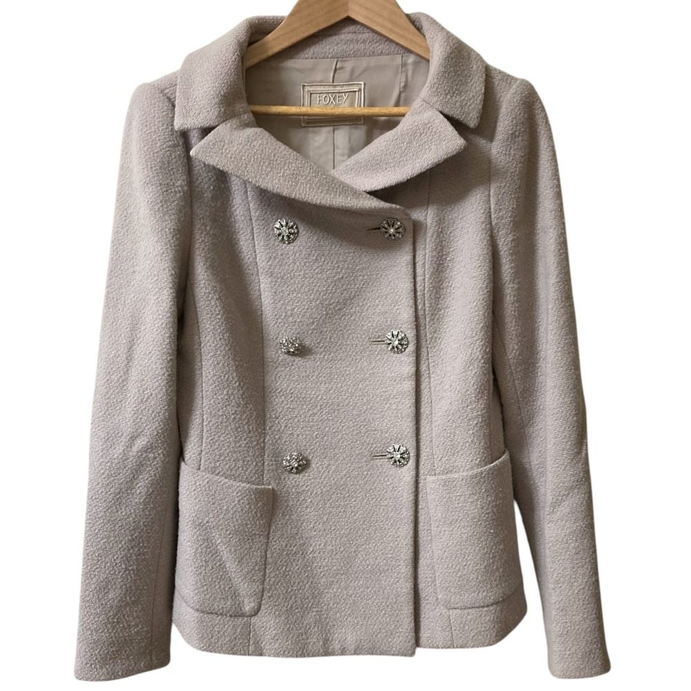 良品 FOXEY フォクシー Jewel Jacket ダブルブレスト ショートコート