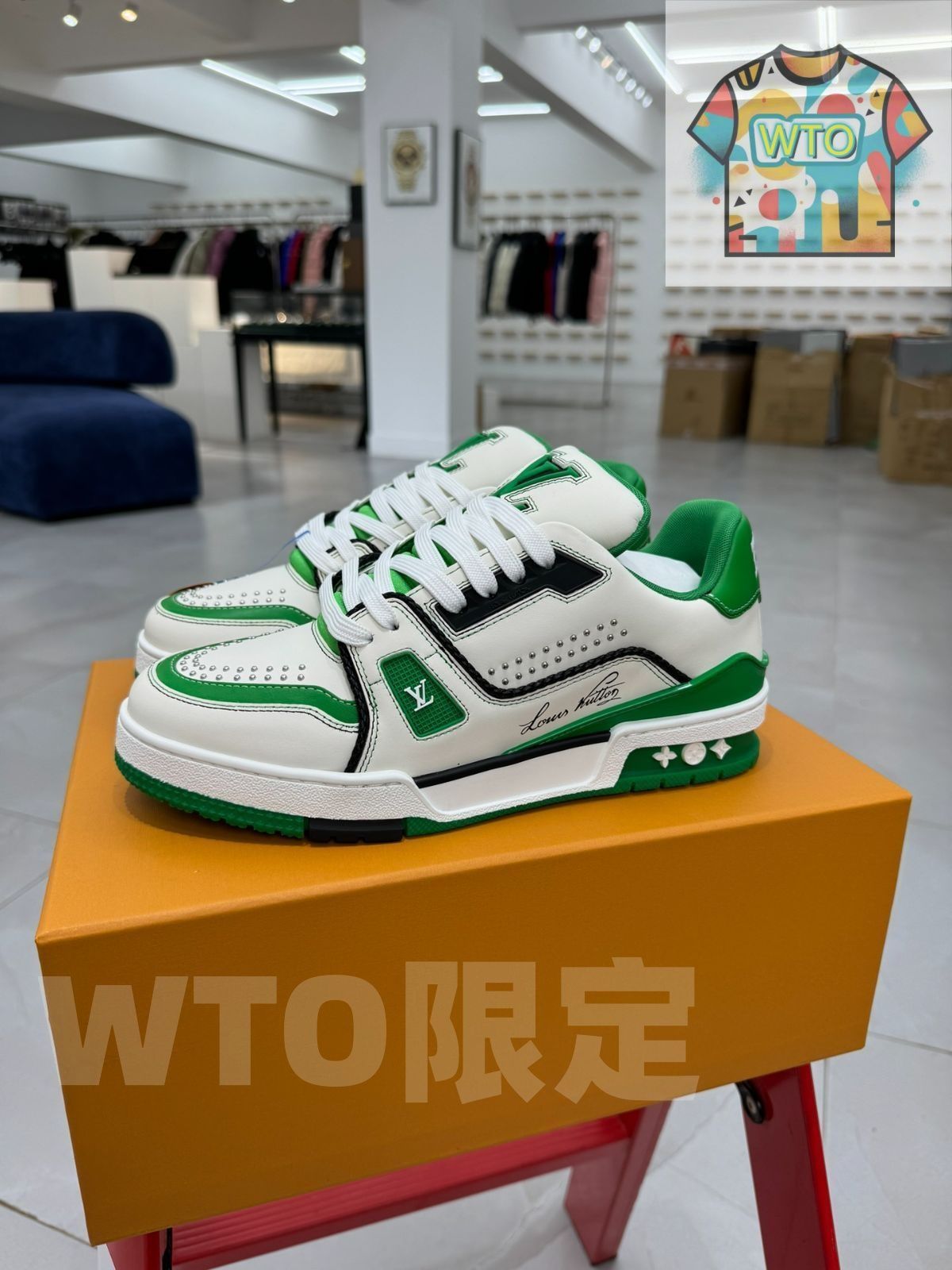 Louis Vuitton Trainer 73rd カラー - グリーン リベット-WTO輸入2