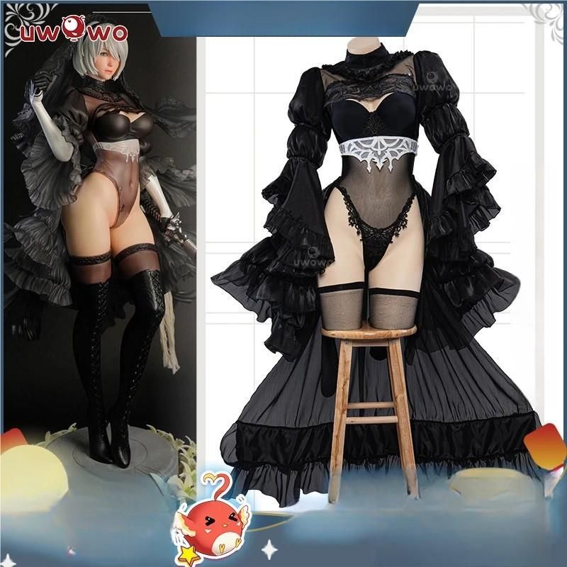♥ Uwowo悠窩窩 ニーア オートマタ 2 B 黒ウェディング コスプレ 衣装 meilu 51209