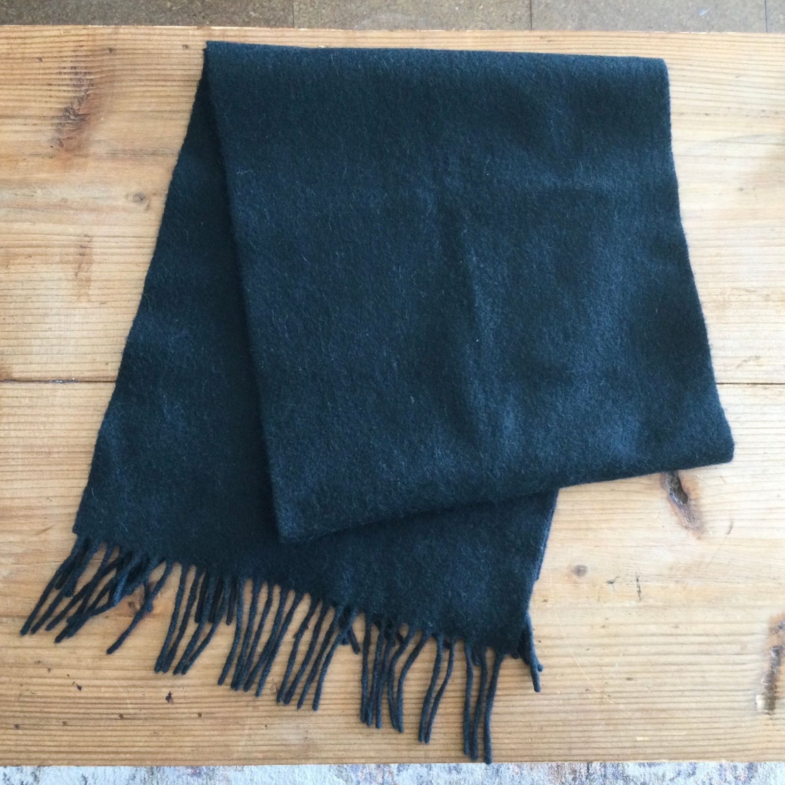 7099 dunhill ダンヒル カシミア100％ マフラー スコットランド製 黒