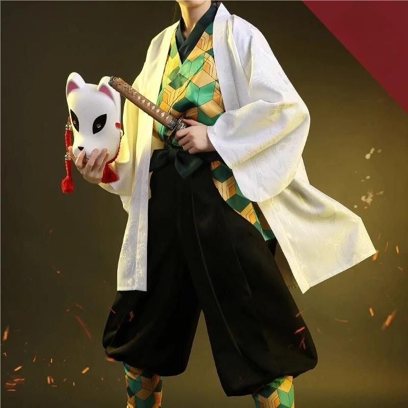 初獣猫 鬼滅の刃 錆兎 和風隊服 アニメセット コスプレ衣装 男性用 和風古着 meilu 51209