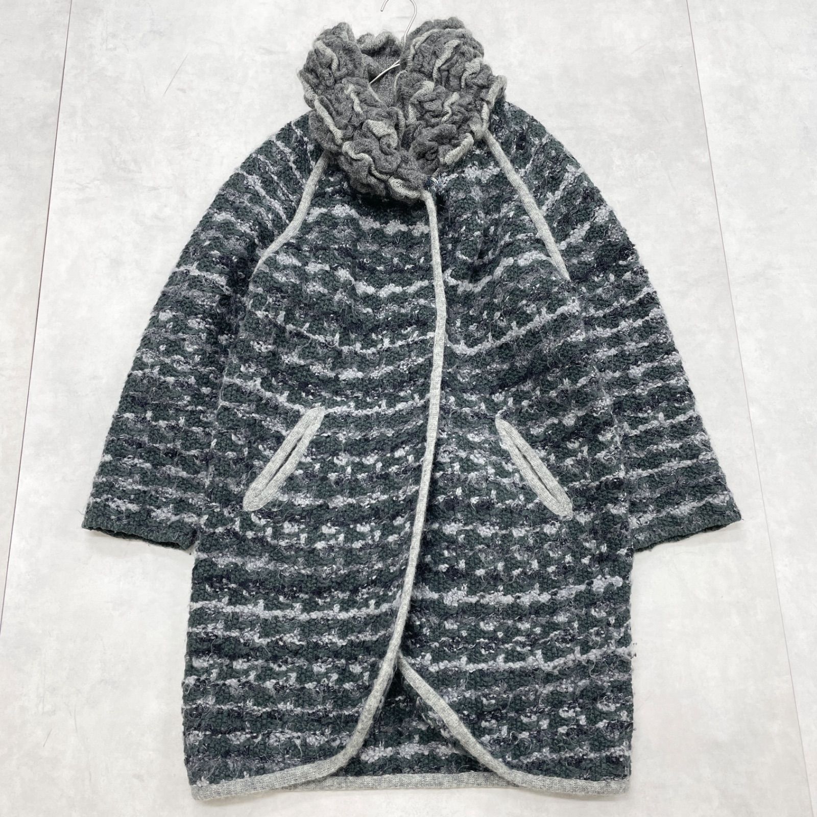 MISSONI ミッソーニ ロングコート ニット 総柄 アルパカ ウール マルチ