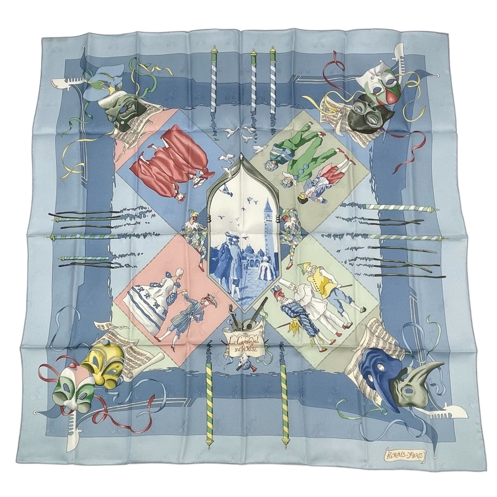 新品同様 HERMES エルメス カレ90 CARNAVAL DE VENISE ベニスの