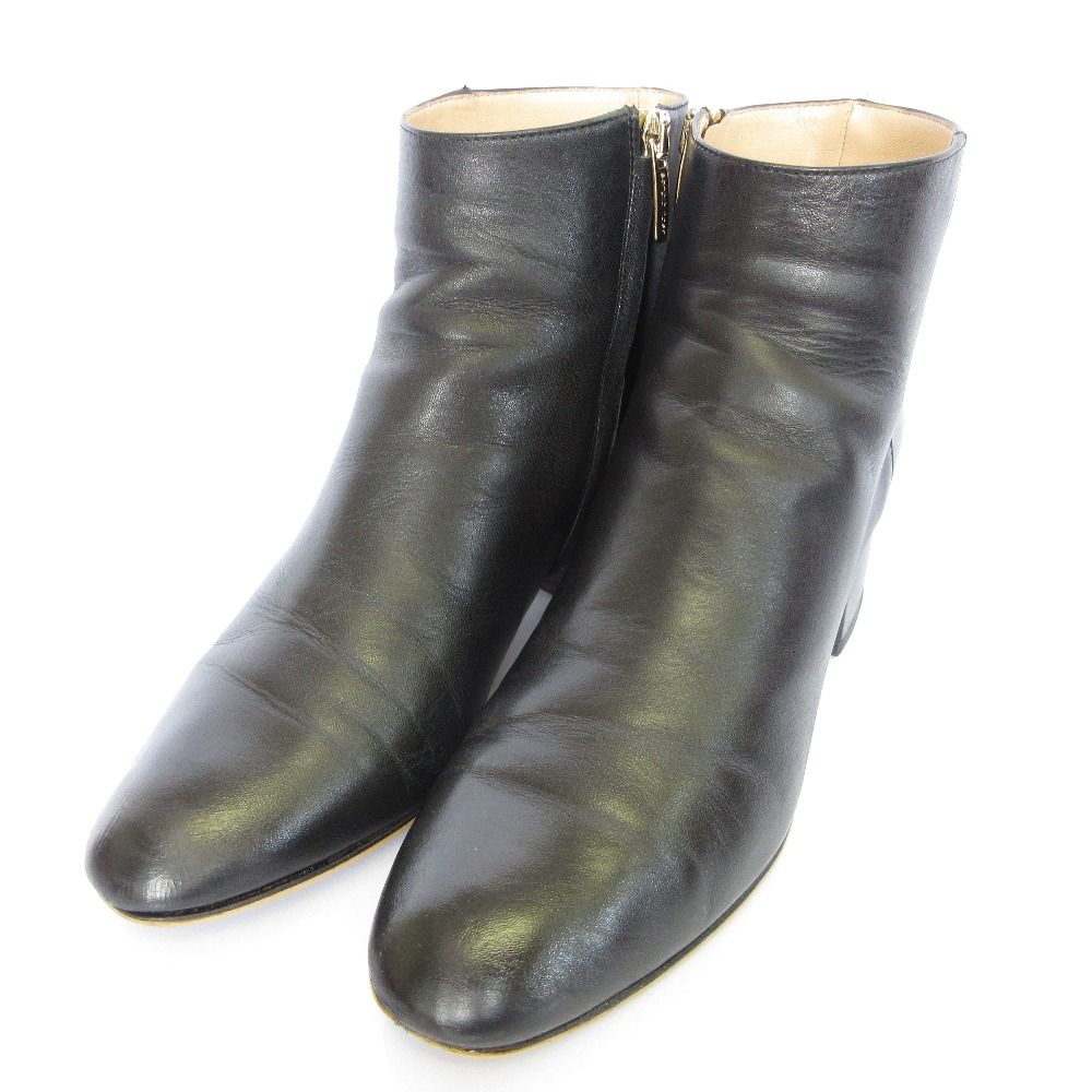 良品 Sergio Rossi セルジオロッシ レザー ショートブーツ サイズ35.5