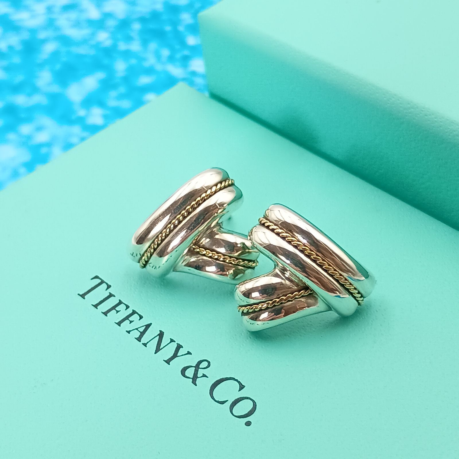 TIFFANY&Co.ティファニー ツイストロープピアス シルバー925 ゴールド