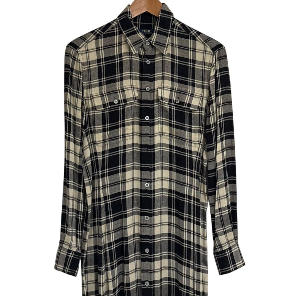 【美品✨】ポロラルフローレン　サイズ10 シャツワンピース　チェック　リボン 美品✨】ポロラルフローレン サイズ10 シャツワンピース チェック リボン