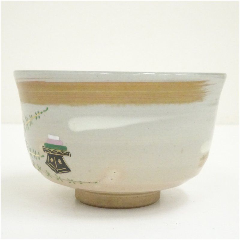 T380 茶碗 『乾山写 青楓文』『橋本永豊 造』 共箱 抹茶碗 茶道具