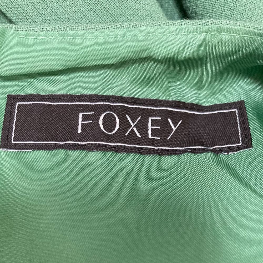 FOXEY ノースリーブワンピース　ティアード　40 グリーン　緑 美品 FOXEY フォクシー Dress Tiered ノースリーブティアード