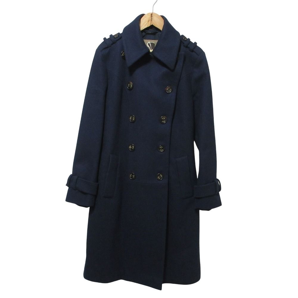 美品 SEALUP シーラップ ダブルブレスト メルトンコート 40 ネイビー 