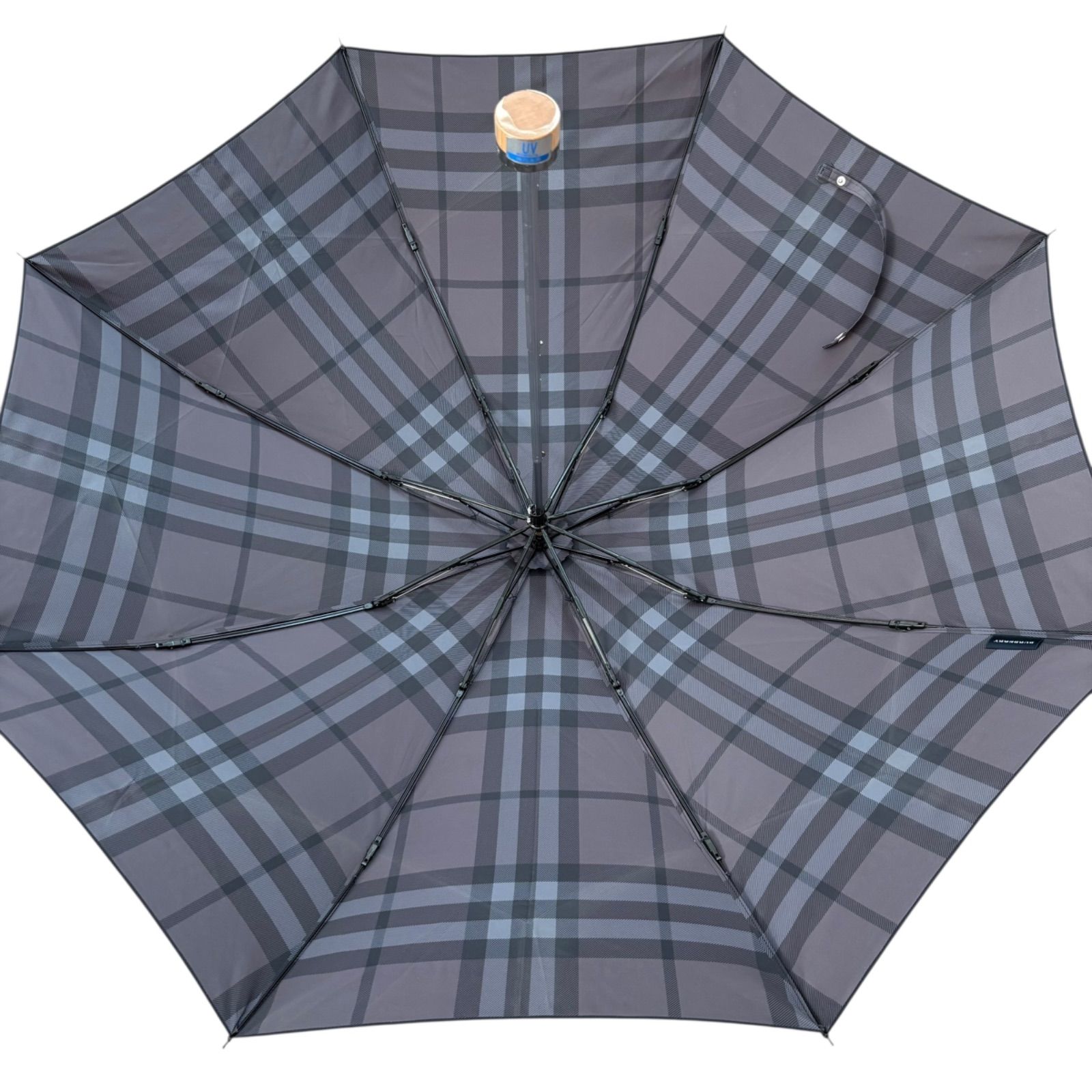 RE333 BURBERRY バーバリー 折りたたみ傘 ブラック×ノバチェック 黒 UV