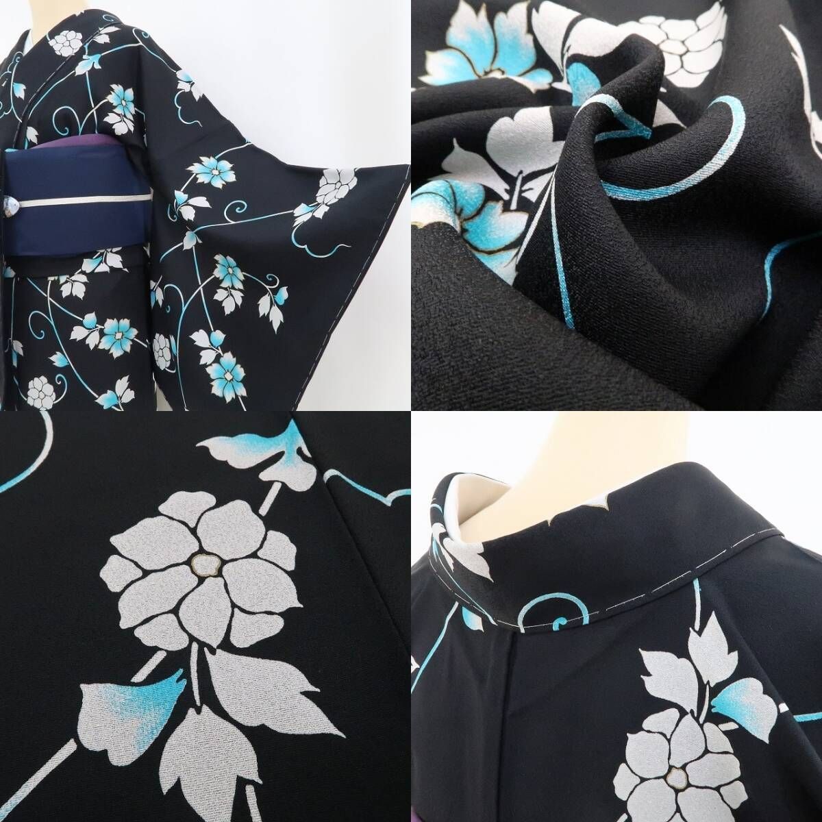 正絹 花の小紋に笑顔を添えれば貴女に芽生える素敵な時間