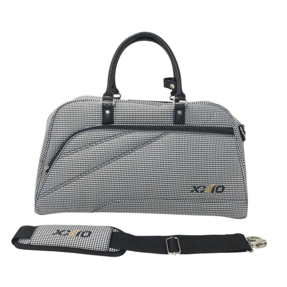 【未使用]ダンロップゼクシオ XXIO　ロゴ刺繡入り　千鳥柄　ボストンバッグ DUNLOP ダンロップ XXIO ロゴ刺繍入り 2WAYボストンバッグ 千鳥柄