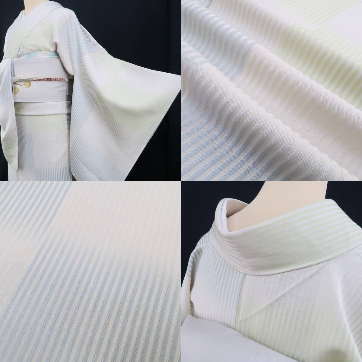 ❁tomihisa❁新品 市松 着物 正絹 仕付け糸付“心を癒す引力と粋な