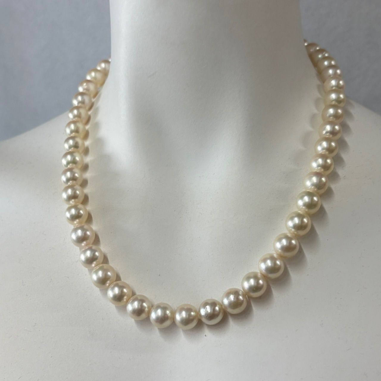 パール ネックレス＆K14WGイヤリング】本真珠 9㎜ アクセサリー - メルカリ
