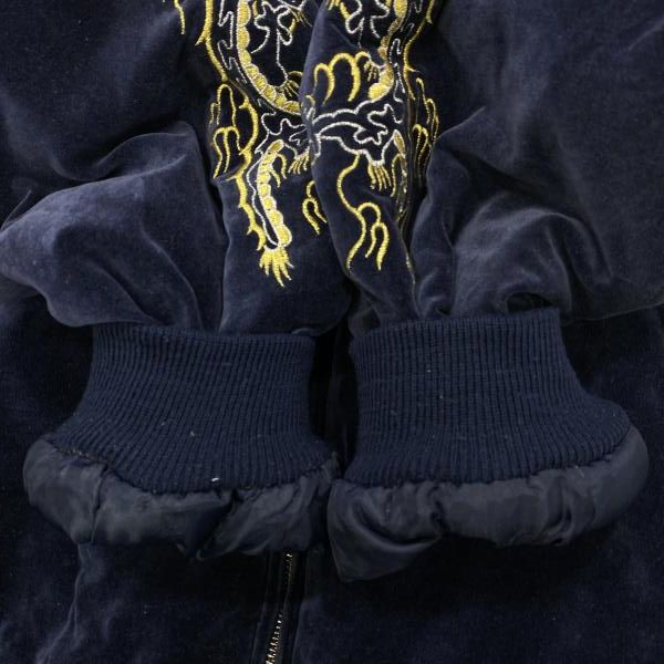 JAKE 龍×鷹 別珍スカジャン ネイビー size M-L[24] 工場 希少ベロア