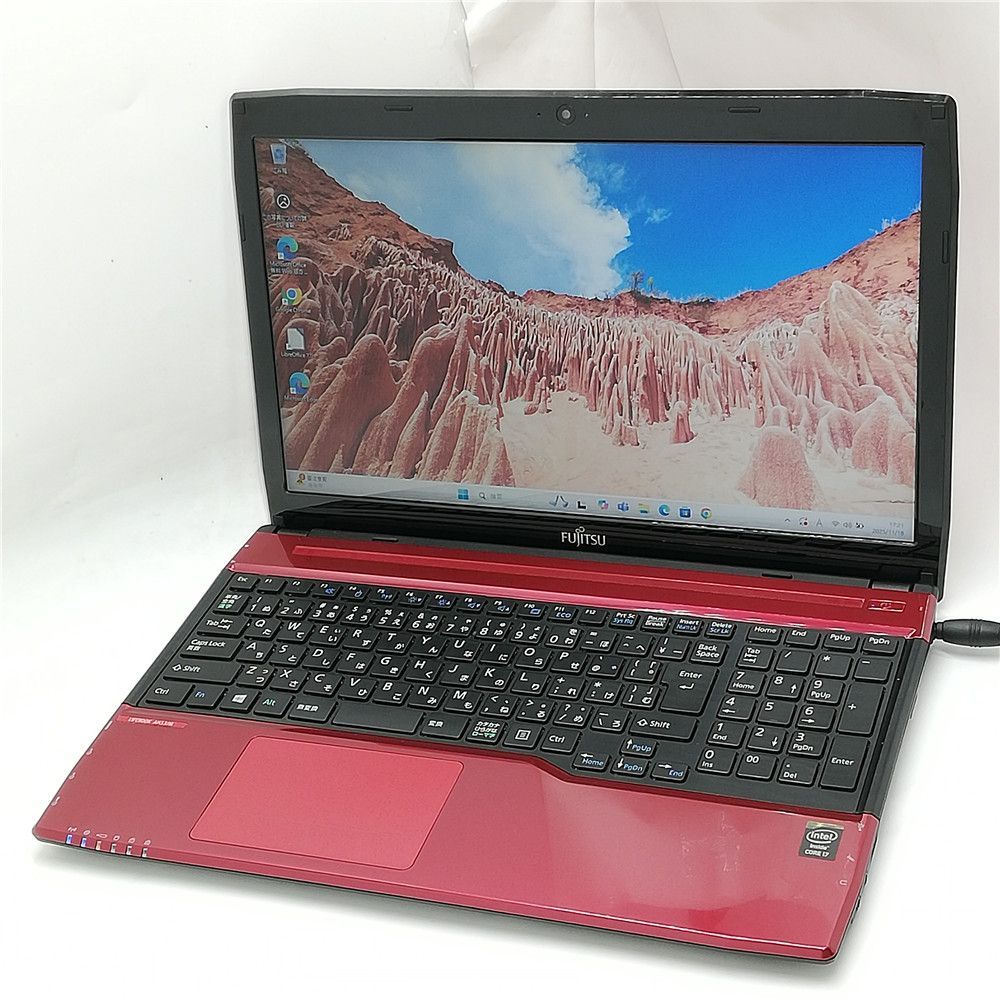 激安 Wi-Fi有 富士通 ノートパソコン AH53/M レッド 中古美品 Core i7