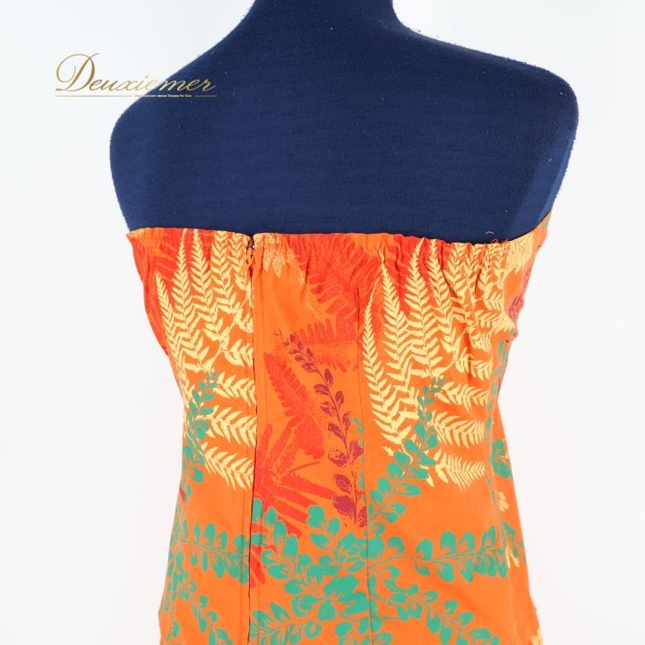 フラダンス 衣装 ツーピース セットアップ 上下セット オレンジ系