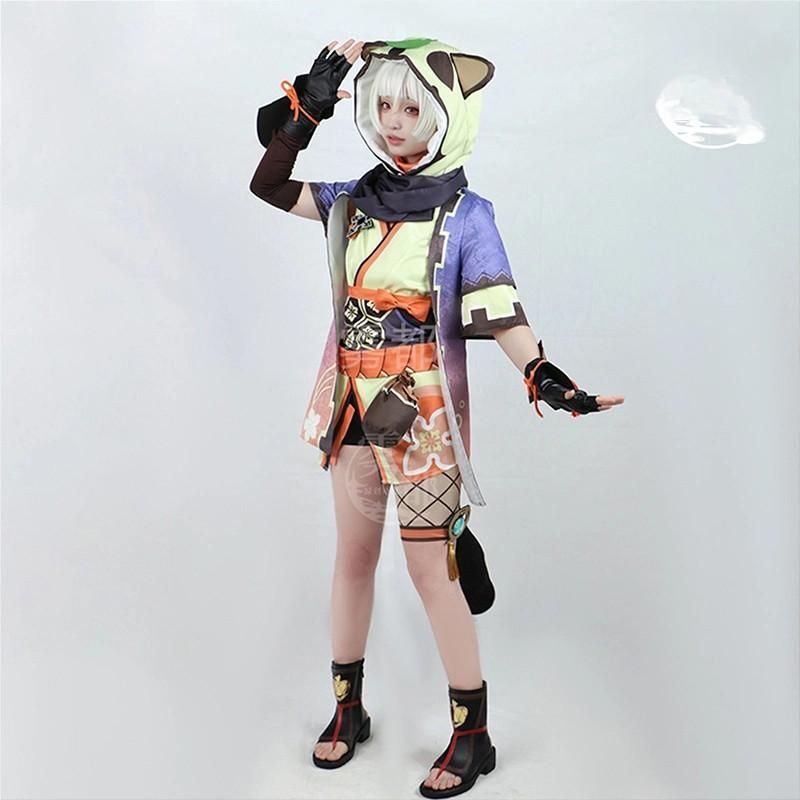 霧都 ウードゥ 原神 早柚 コスプレ衣装 ロリータ 女性用 忍者風 meilu 51209