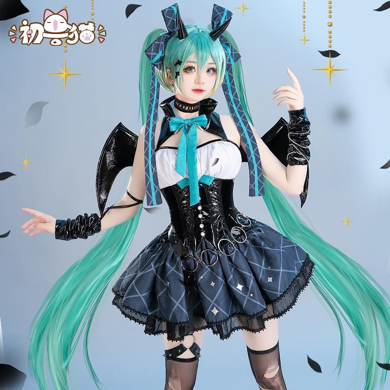 初獣猫 初音ミク 小悪魔 コスプレ衣装 未来 鏡音レン アライグマコラボ 鏡音リン meilu 51209