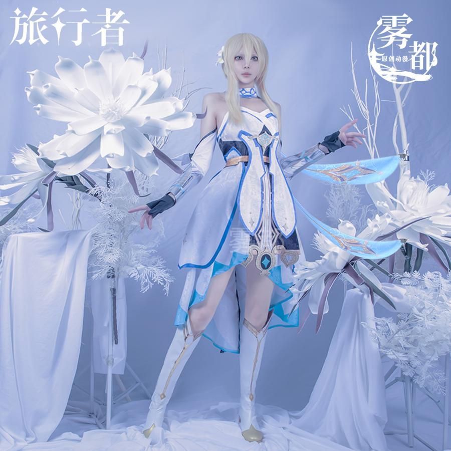 霧都 ウードゥ 原神 旅人 蛍 コスプレ衣装 女性用 妹 栄誉騎士 フルセット meilu 51209