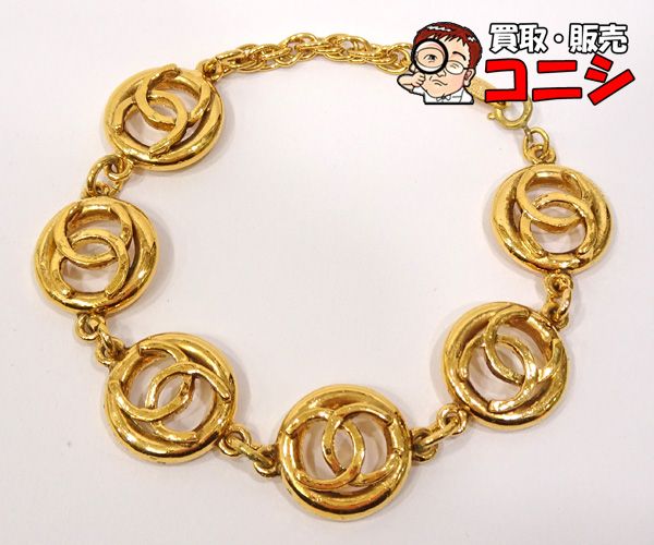 CHANELシャネルヴィンテージゴールドブレスレット CHANEL (シャネル) ヴィンテージ ココマーク ターンロック ゴールド