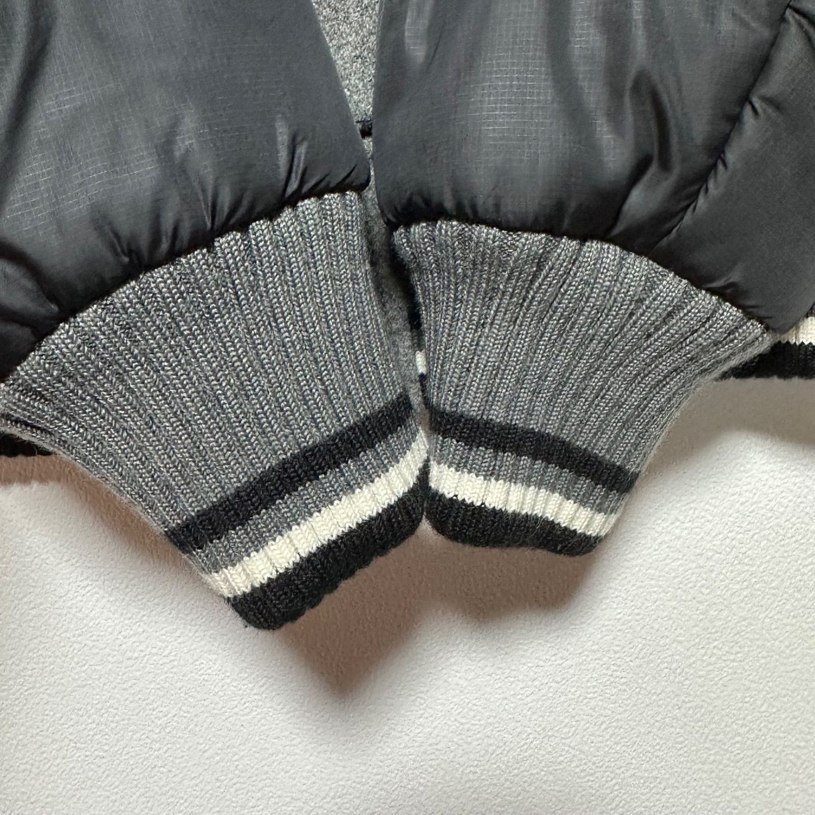 SCHOTT ショット スタジャン M グレー×ブラック 切替 メルトン