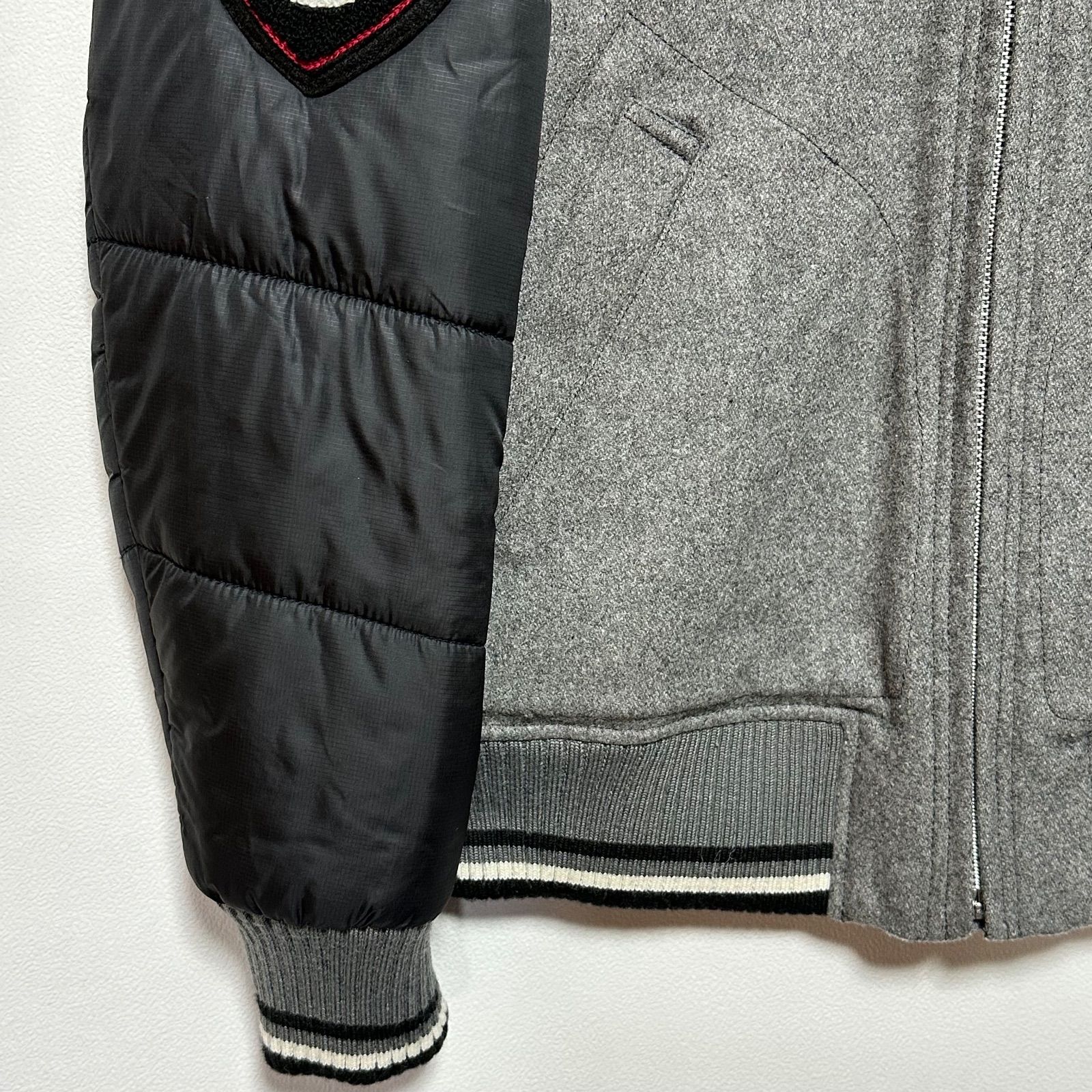 SCHOTT ショット スタジャン M グレー×ブラック 切替 メルトン