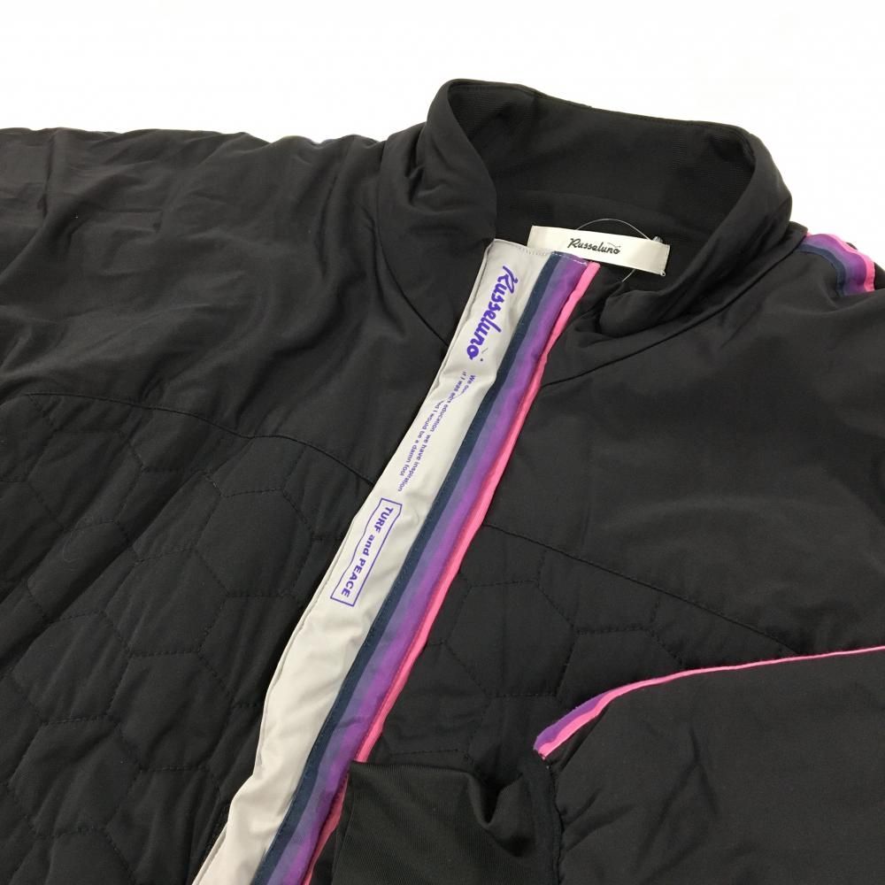 超美品】ラッセルノ 中綿ジャケット 黒 身頃ハニカム柄キルティング