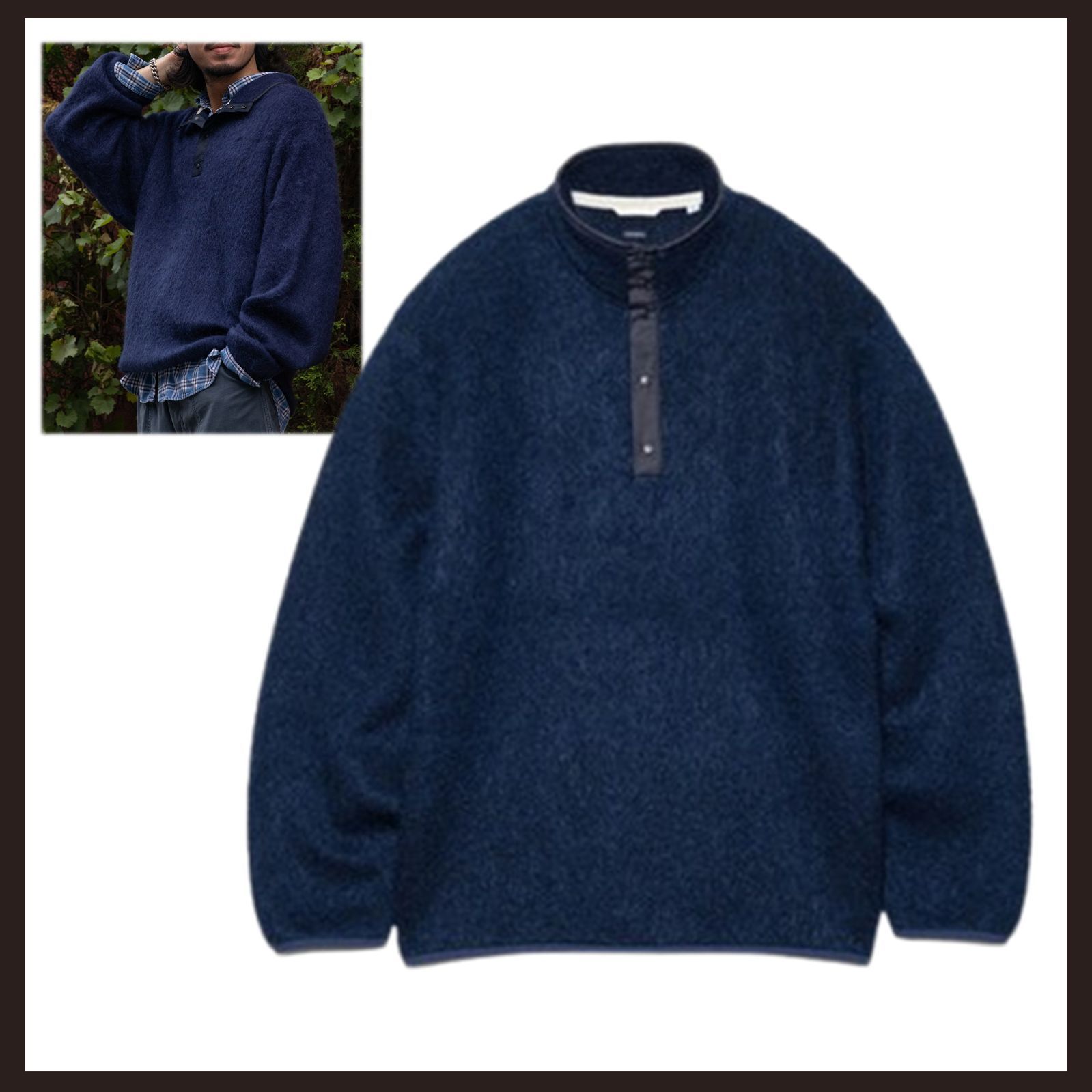 新品 未使用 nanamica プルオーバーモヘアセーター 定番ハイネック