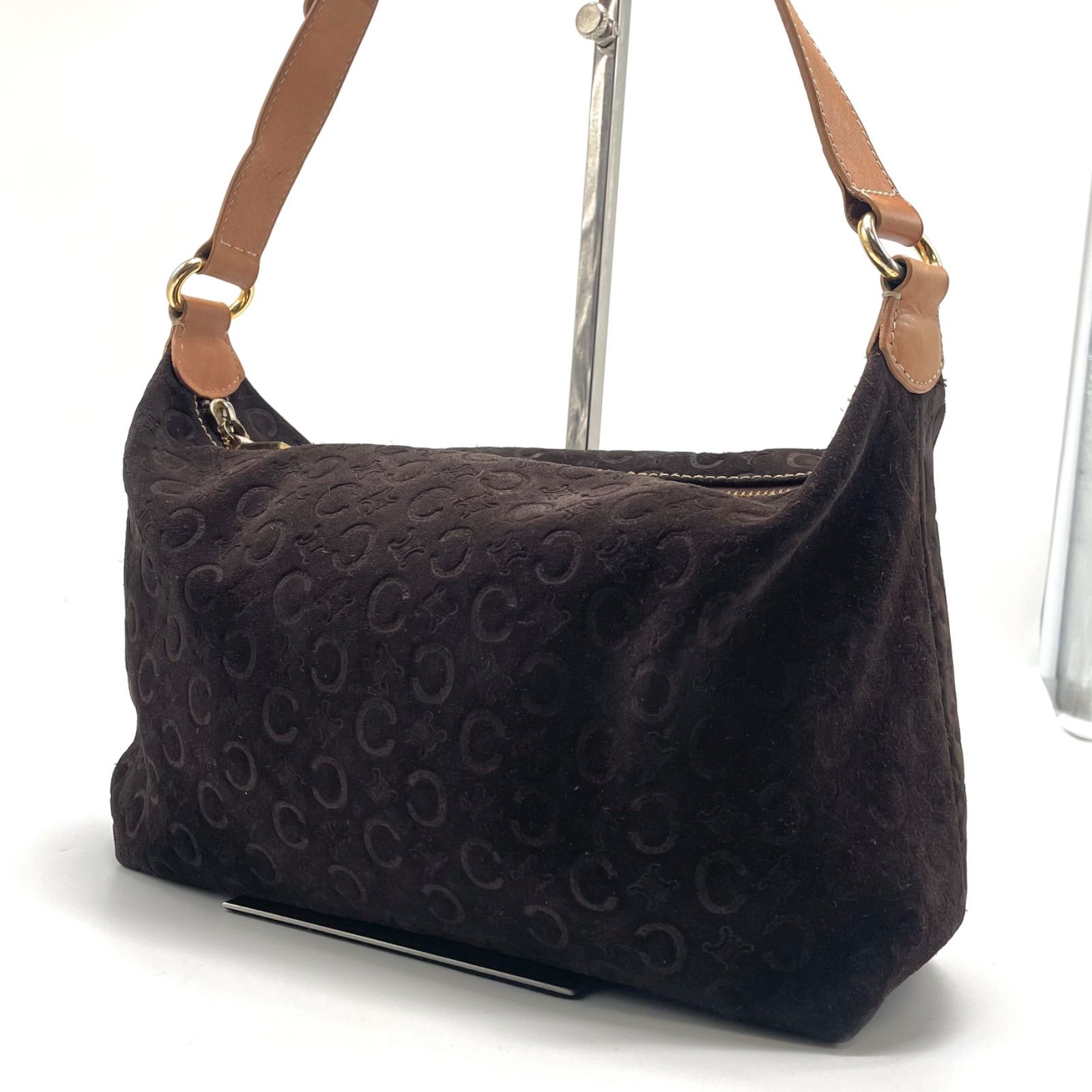 CELINE セリーヌ ワンショルダーバッグ 肩掛け Cマカダム スエード